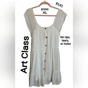 🦩Art class bohemian cream colored sleeveless on or off shoulder dress XL